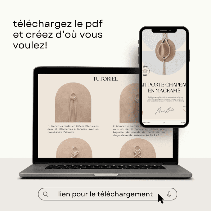 Tutoriel pdf porte chapeau en macramé (à télécharger)