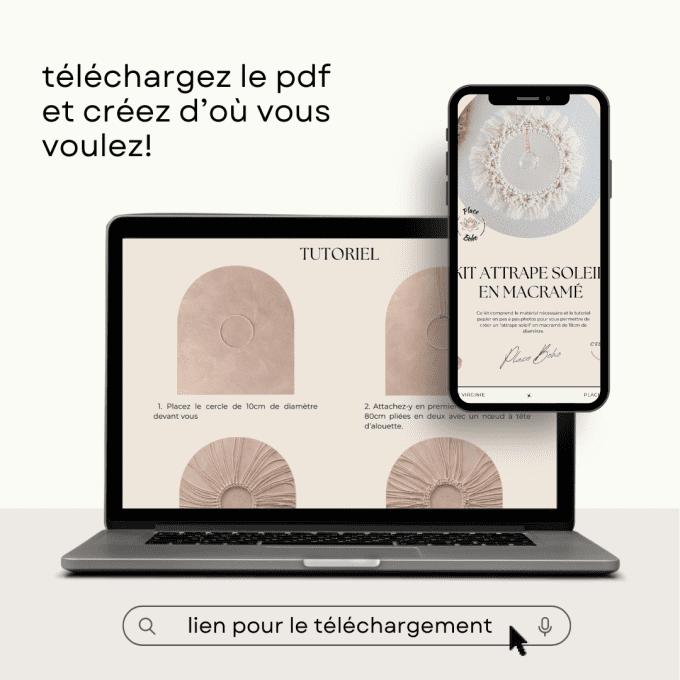 Tutoriel pdf attrape soleil en macramé ( à télécharger)